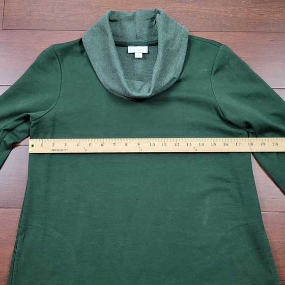 Pure J. Jill Double Knit Cowl Neck Cozy Tunic Dress Women's XS Petite Green - Picture 8 of 10